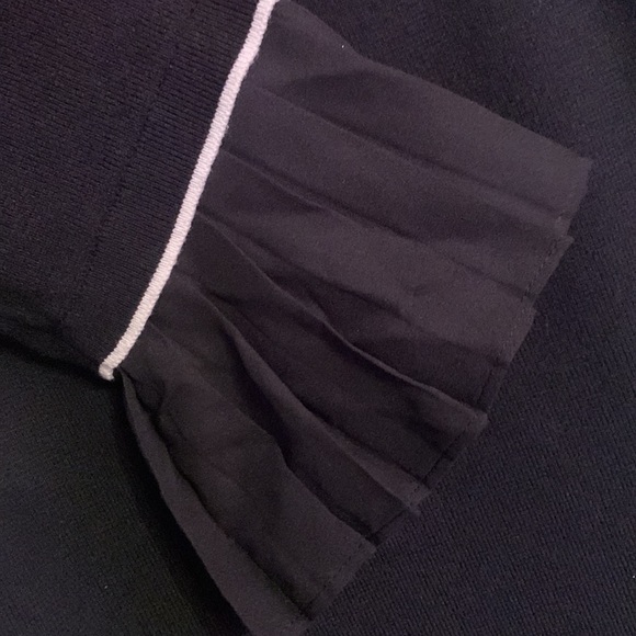 Ann Taylor Black Pleated Hemline Fit & Flare Sweater Dress - Picture 8 of 14